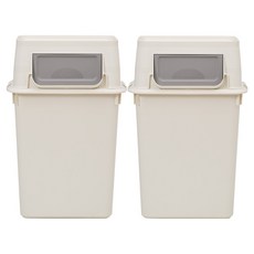 리빙스마일 이지 분리수거함 60L 2p, 아이보리