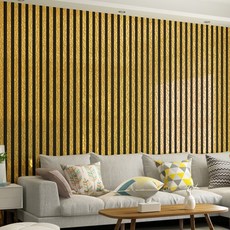 스마일깨비 심플한 두께 2.5mm 3D 홈이 있는 스트라이프 접착식 뮤럴벽지, C