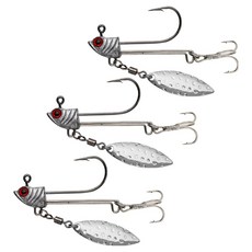 JOHNCOO 汲鉤頭 旋轉亮片 三叉鉤 路亞 魚鉤 銀色 JC057