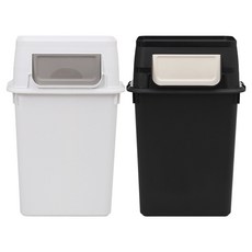 리빙스마일 이지 분리수거함 60L 2p, 화이트마블, 블랙