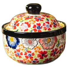 아메리칸로드 폴란드풍 플라워 세라믹 계란찜그릇 A타입 HR2723, 1개, 11.7cm
