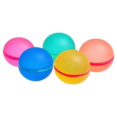 모노페이지 재사용 가능 자석 물풍선 물놀이 공 5종 세트, 그린, 블루, 옐로우, 오렌지, 핑크, 1세트, 5.8cm