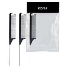 아이코어스 카본 스틸 꼬리빗, 블랙, 3개