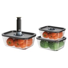 오라플 에어블록 유리 진공 밀폐용기 3종, 1개, 밀폐용기 3종 + 수동 진공펌프