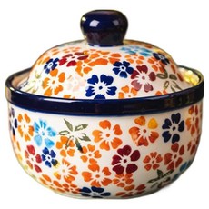 아메리칸로드 폴란드풍 플라워 세라믹 계란찜그릇 D타입 HR2723, 1개, 11.7cm