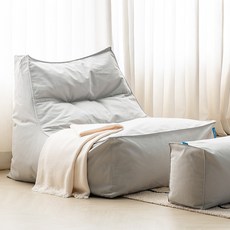 폴리몰리 코튼 빈백 1인용 대형 순면 소파 607C, 소프트그레이