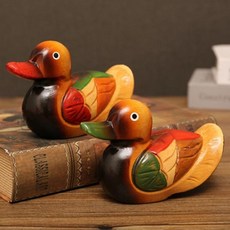 VOLTRA 韓國傳統婚禮木雕工藝 外國人禮物 鴛鴦 2件組, 混合色