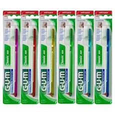 SUNSTAR 三詩達 G.U.M 經典圓頂刷毛牙刷 隨機出貨, 6個, 1入