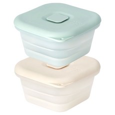 마더케이 허그 접이식 용기 200ml x 2종 세트, 크림, 민트, 1세트