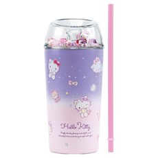 릴팡 피사 이중 스텐 빨대 돔 텀블러, 헬로키티, 1개, 520ml