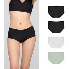 24hrs. Fashion For Yes 無感失憶內褲4件組 傳家款, 墨黑色 + 晨白色 + 碧綠色