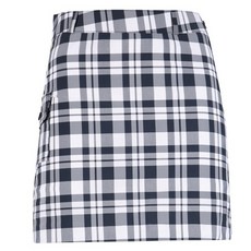 luxgolf BMU 女款後鬆緊帶格紋百褶褲裙 BMU25M110W