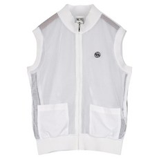 luxgolf 女款字母點綴網眼拉鍊背心 JB25M506W