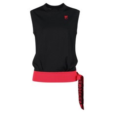 그린퀸 여성용 럭스골프 배색 웨이스트 타이 니트 베스트 조끼 GQ25M508W