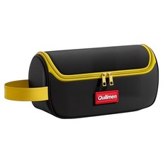 Quilimen 立體船型撞色筆袋/學生文具收納 大容量簡約設計, 黑色, 1個