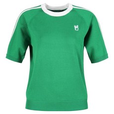 그린퀸 여성용 럭스골프 라운드넥 배색 라인 반팔 골프니트 GQ25M612W