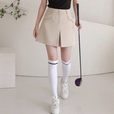 럭스골프 여성용 립밴드 사선 포켓 큐롯 반바지 MDG25M202W