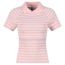 luxgolf 女款修身條紋翻領短袖高爾夫針織衫 LB25M610W