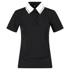 luxgolf 女款按扣撞色翻領短袖T恤 MDG25M602W