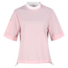 luxgolf 女款圓領肩部拉鍊鏤空拼接短袖T恤 LB25M622W