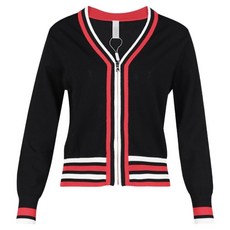 luxgolf 女款V領撞色拉鍊針織開襟衫 LB25S702W