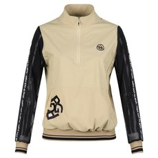 luxgolf 女款半拉鍊網眼線條袖套頭防風外套 JB25M808W