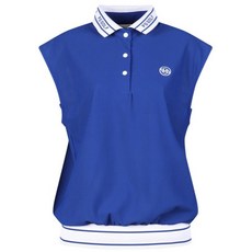 luxgolf 女款壓紋網眼翻領無袖T恤 JB25M612W
