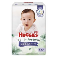 HUGGIES 好奇 小森林黏貼型紙尿褲/尿布 4~8kg 30836, 小碼 (S), 40片
