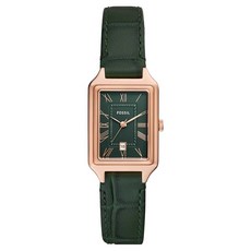 FOSSIL Raquel 女士方形皮革手錶 ES5366