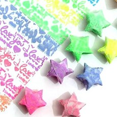 앞날창창 칼라 별접기 색종이 야광 러브 3종 x 210p 세트, 1세트, 6색