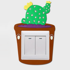 Dungeon Studio 可愛仙人掌花盆開關蓋牆壁亮點貼紙