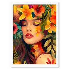 비즈포유 북유럽 Floral Portrait 알루미늄 아크릴 액자 P9, 화이트