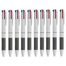 리드홈 잘써지는 소프트 고급 3색 볼펜 0.7mm, 화이트, 10개