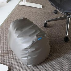 폴리몰리 PU 에그 풋스툴 빈백 발받침대, 비손 베이지