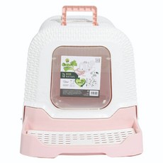 M-PETS ECO 環保防臭貓砂盆, 白粉色, 1個