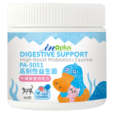 in plus 贏 高耐性益生菌 PA-5051 牛磺酸雙效配方, 1個, 腸道健康, 90顆