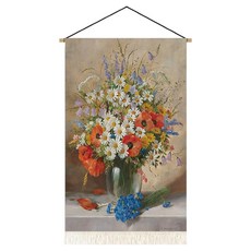 픽노아 레트로 플라워 패턴의 패브릭 태피스트리, 디자인 1