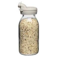 헥사 온오프 실리콘뚜껑 보틀 원형 유리병 그레이캡, 1개, 300ml