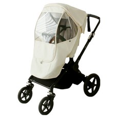 맘노코 3 in 1 유모차 방풍커버 트라이크 레인, 크림 무지, 1개