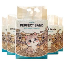 퓨리펫 고양이 가는 입자 두부모래, 무향, 5개, 10L