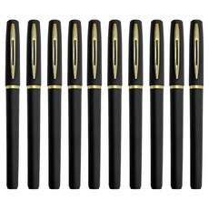 리드홈 프리미엄 골든 필기감 좋은 고급 젤펜 볼펜 0.5mm, 골드블랙, 10개