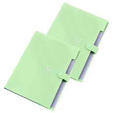 별하롱 5칸 아코디언 파일 A4, 그린, 2개