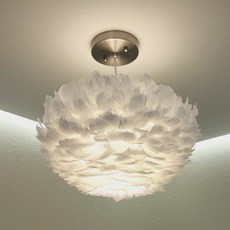 포라이트 EOS 펜던트 깃털 조명 400mm, 화이트(갓), 화이트(전선)