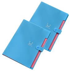 별하롱 5칸 아코디언 파일 A4, 블루, 2개