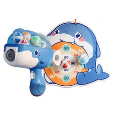 QIDINA 小鯨魚彈射黏球槍組合玩具B, 藍色, 1套