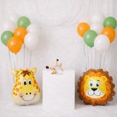 Liik 動物長頸鹿氣球 + 獅子氣球 + 長頸鹿髮箍組合