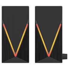 이버프 유선 LED 2채널 데스크탑 게이밍 스피커 세트, 블랙, EBS-SG2