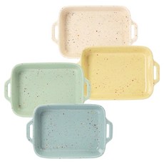 베로나 루체 직사각 그라탕기 4종 세트 C, IVORY, YELLOW, GREEN, BLUE, 1세트