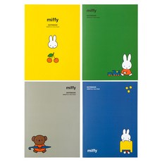 스튜디오에잇 미피 라인노트 4종 세트, 블루, 그린, 옐로우, 그레이, 1세트