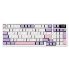 몬스타기어 커스텀 조약돌 블루투스 게이밍 무선 기계식 키보드, 퍼플나비, 닌자96프로 화이트 더바다소금, 제조사축